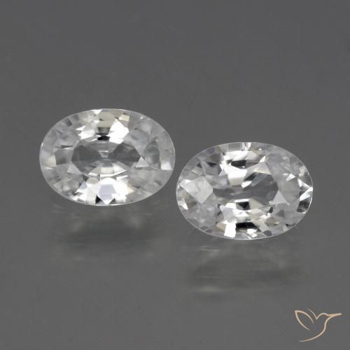 2.27ctw Natural Blanco Circón, Ovalada, VVS
