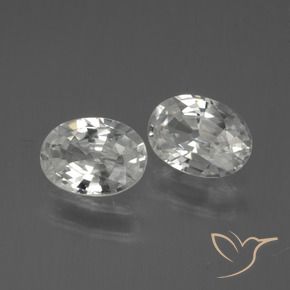 Gemas de Circón Blanco natural de 2.14 ct, Ovalada, VVS