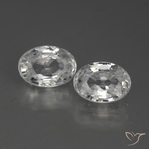 2.59ctw Natural Blanco Circón, Ovalada, VVS-VS