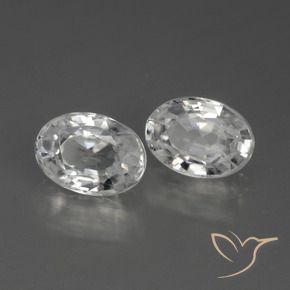 Gemas de Circón Blanco natural de 2.59 ct, Ovalada, VVS-VS