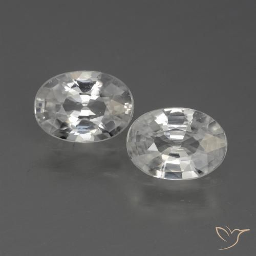 2.31ctw Natural Blanco Circón, Ovalada, VVS-VS