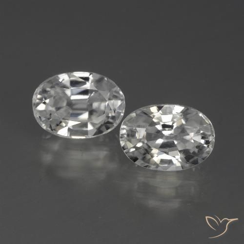 2.80ctw Natural Blanco Circón, Ovalada, VVS