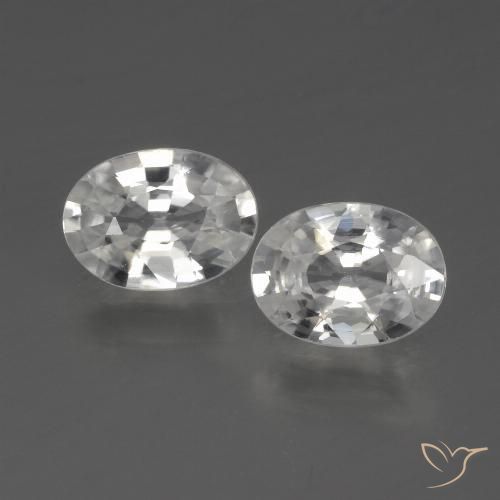 2.18ctw Natural Blanco Circón, Ovalada, VVS-VS