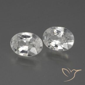 Gemas de Circón Blanco natural de 2.18 ct, Ovalada, VVS-VS