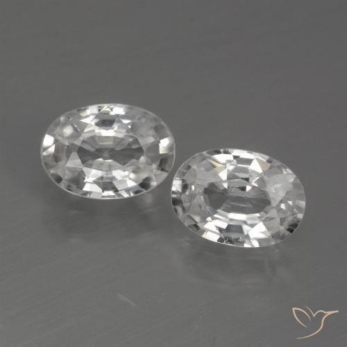 2.39ctw Natural Blanco Circón, Ovalada, VVS-VS