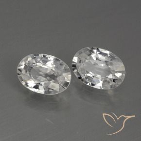 Gemas de Circón Blanco natural de 2.39 ct, Ovalada, VVS-VS