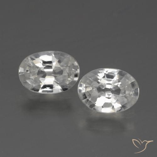 2.15ctw Natural Blanco Circón, Ovalada, VVS