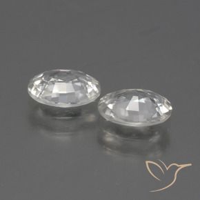 Gemas de Circón Blanco natural de 1.96 ct, Ovalada, VVS