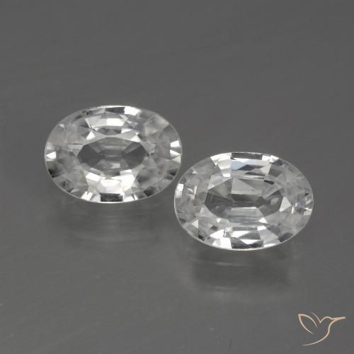 2.28ctw Natural Blanco Circón, Ovalada, VVS