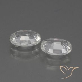 Gemas de Circón Blanco natural de 2.28 ct, Ovalada, VVS