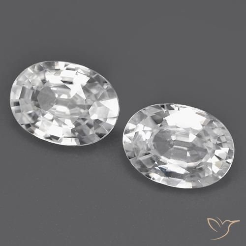 Gemas de Circón Blanco natural de 2.30 ct, Ovalada, VVS-VS