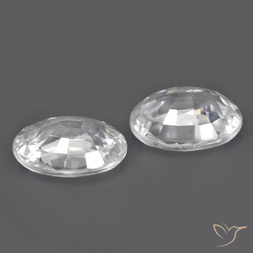 Gemas de Circón Blanco natural de 2.30 ct, Ovalada, VVS-VS