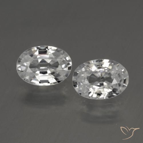2.46ctw Natural Blanco Circón, Ovalada, VVS