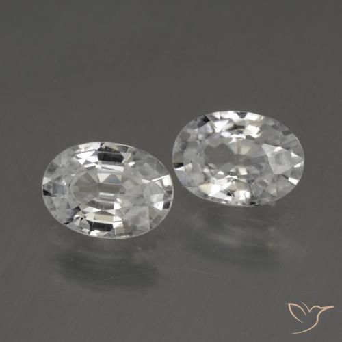 Gemas de Circón Blanco natural de 2.46 ct, Ovalada, VVS