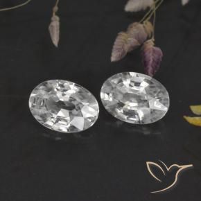 Gemas de Circón Blanco natural de 2.42 ct, Ovalada, VVS