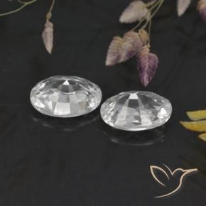 Gemas de Circón Blanco natural de 2.42 ct, Ovalada, VVS
