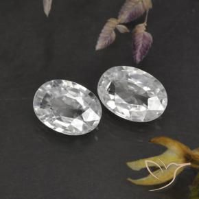 Gemas de Circón Blanco natural de 2.28 ct, Ovalada, VVS-VS