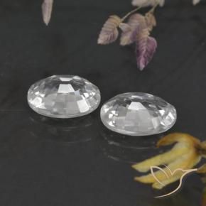 Gemas de Circón Blanco natural de 2.28 ct, Ovalada, VVS-VS