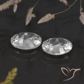 Gemas de Circón Blanco natural de 2.33 ct, Ovalada, VVS-VS