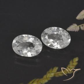 Gemas de Circón Blanco natural de 2.41 ct, Ovalada, VVS