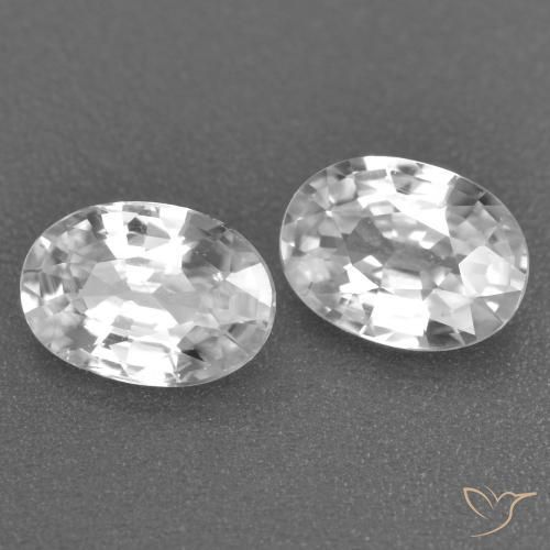 Gemas de Circón Blanco natural de 2.19 ct, Ovalada, VS