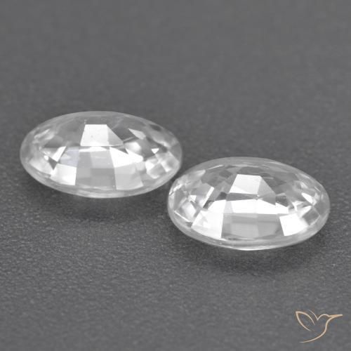 Gemas de Circón Blanco natural de 2.19 ct, Ovalada, VS