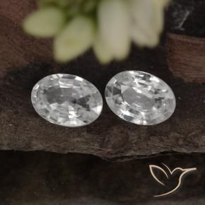 Gemas de Circón Blanco natural de 2.08 ct, Ovalada, VVS