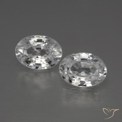 2.49ctw Natural Blanco Circón, Ovalada, VVS
