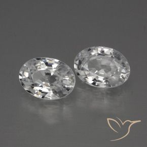 Gemas de Circón Blanco natural de 2.49 ct, Ovalada, VVS