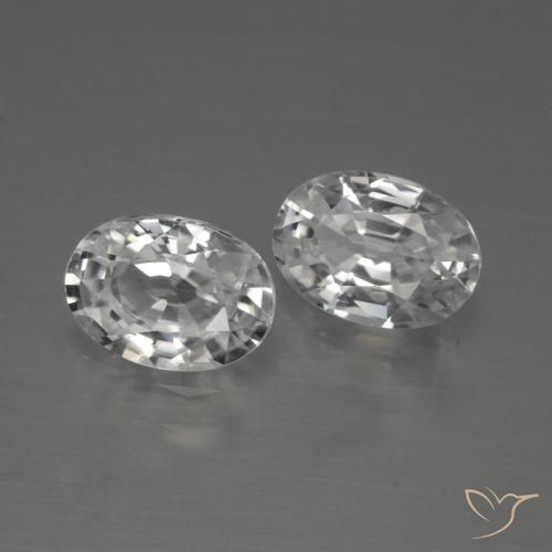 Gemas de Circón Blanco natural de 2.42 ct, Ovalada, VVS
