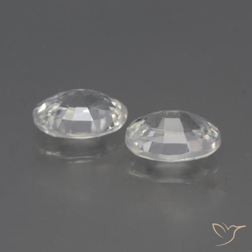 Gemas de Circón Blanco natural de 2.42 ct, Ovalada, VVS