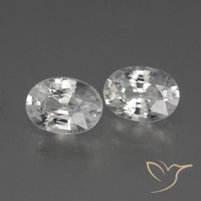 Gemas de Circón Blanco natural de 2.32 ct, Ovalada, VVS