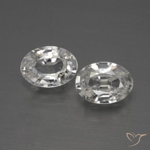 2.12ctw Natural Blanco Circón, Ovalada, VVS