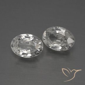 Gemas de Circón Blanco natural de 2.12 ct, Ovalada, VVS