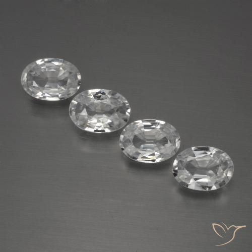 3.99ctw Natural Blanco claro Circón, Ovalada, VVS-VS