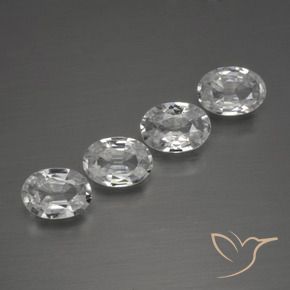 Gemas de Circón Blanco claro natural de 3.99 ct, Ovalada, VVS-VS