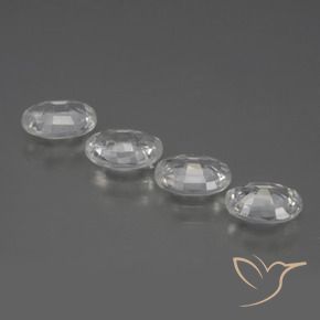 Gemas de Circón Blanco claro natural de 3.99 ct, Ovalada, VVS-VS