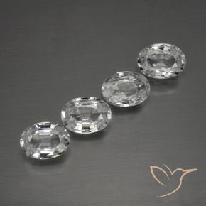 Gemas de Circón Blanco claro natural de 4.39 ct, Ovalada, VS