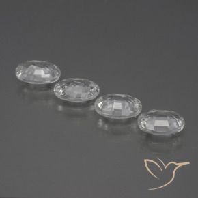 Gemas de Circón Blanco claro natural de 4.39 ct, Ovalada, VS