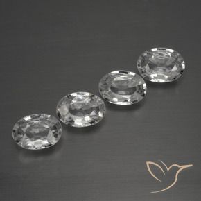 Gemas de Circón Blanco claro natural de 4.11 ct, Ovalada, VVS-VS