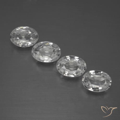 4.16ctw Natural Blanco claro Circón, Ovalada, VVS-VS
