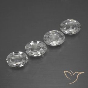 Gemas de Circón Blanco claro natural de 4.16 ct, Ovalada, VVS-VS