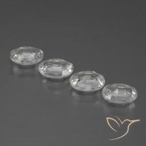Gemas de Circón Blanco claro natural de 4.16 ct, Ovalada, VVS-VS