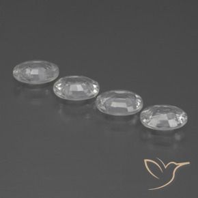 Gemas de Circón Blanco claro natural de 4.17 ct, Ovalada, VVS