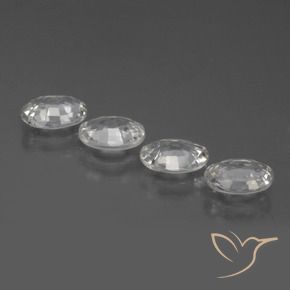 Gemas de Circón Blanco claro natural de 4.05 ct, Ovalada, VS