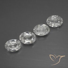 Gemas de Circón Blanco claro natural de 4.03 ct, Ovalada, VVS-VS