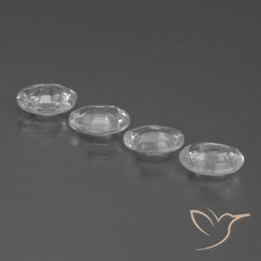 Gemas de Circón Blanco claro natural de 3.66 ct, Ovalada, VS