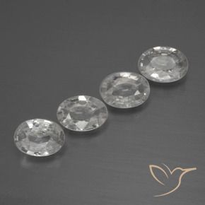 Gemas de Circón Blanco natural de 4.06 ct, Ovalada, VVS-VS