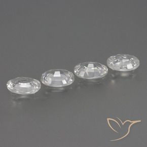 Gemas de Circón Blanco natural de 3.98 ct, Ovalada, VS