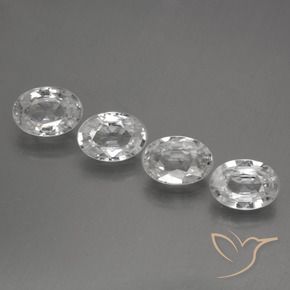 Gemas de Circón Blanco natural de 4.30 ct, Ovalada, VVS-VS